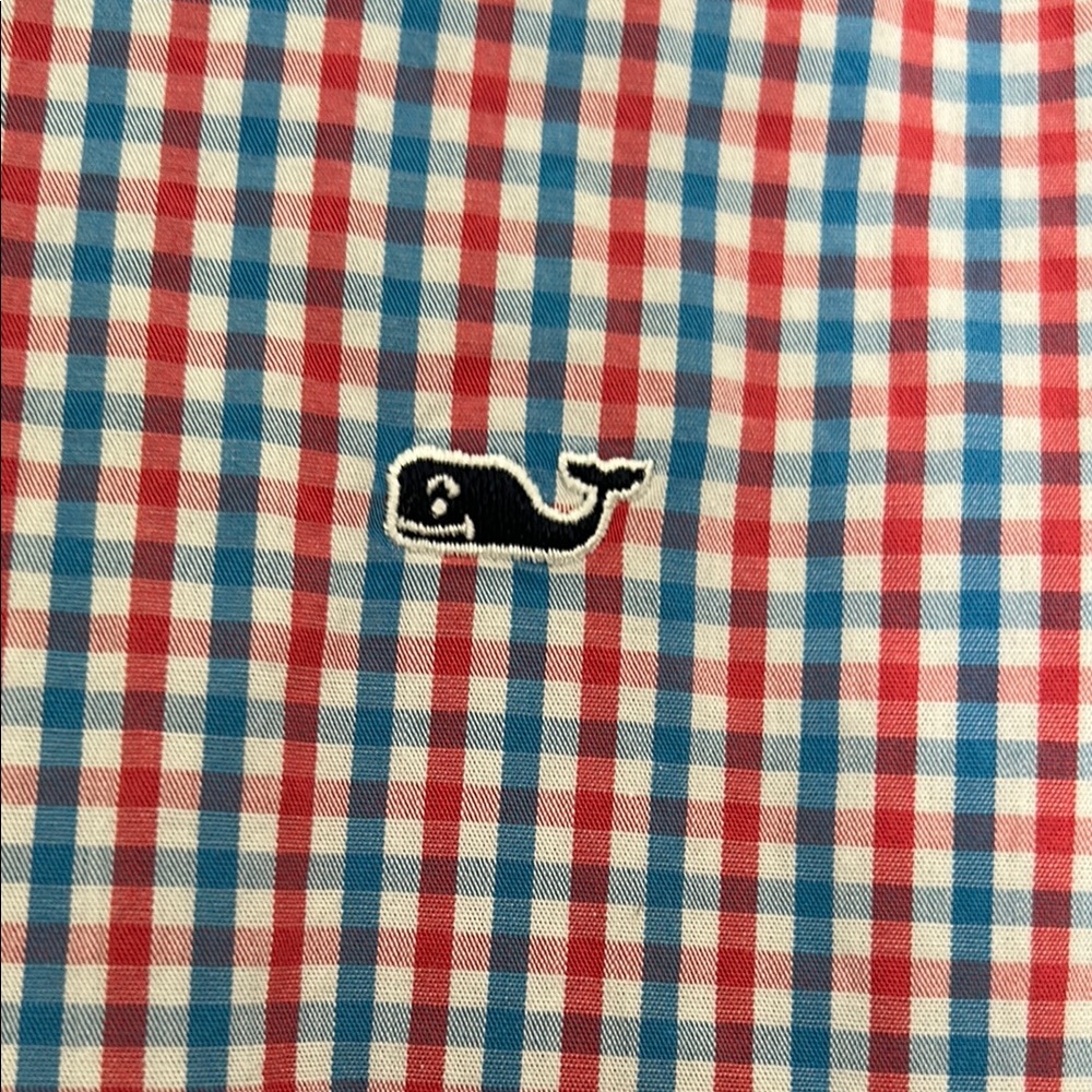 Vineyard Vines Kids XL (18) Red and Blue Plaid Button-Down Shirt - Picture 4 of 10